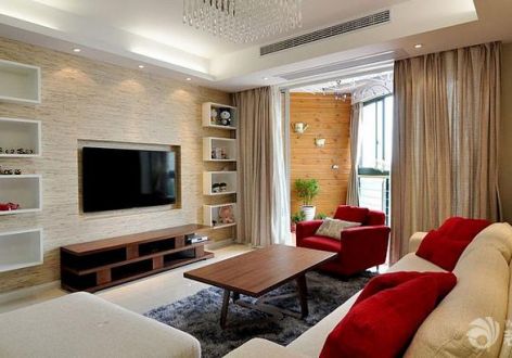 渝北区聚丰江山天下89平米二居现代风格