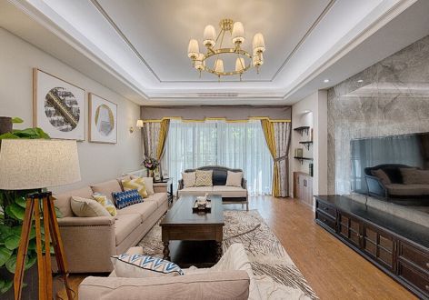 金科世界城117平现代美式风格装修案例