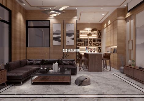 首创鸿恩别墅360平中式风格装修案例