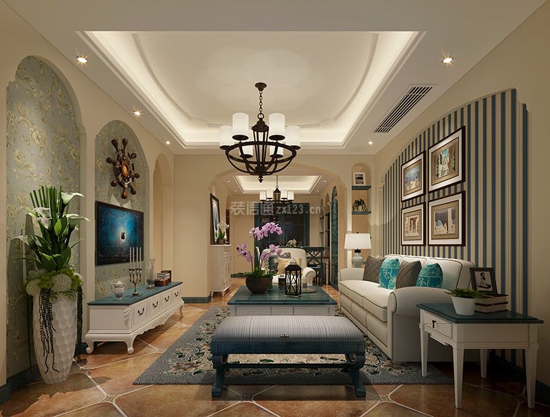 地中海风格客厅装修设计效果图片 地中海风格客厅装修 