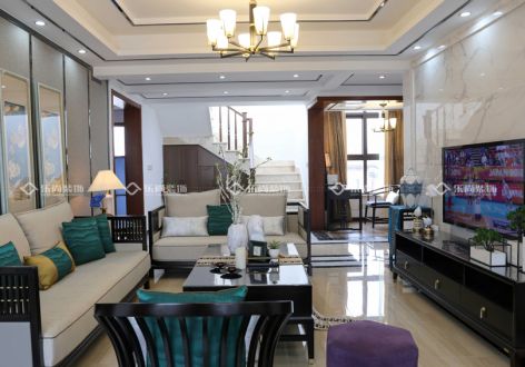 中铁山水时光180平新中式风格装修案例