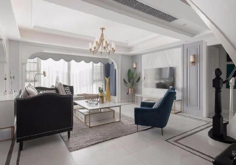 中建龙玺台164 ㎡美式轻奢风平层装修案例