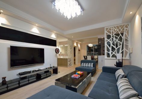 宝龙城市广场90平米现代简约二居室装修案例