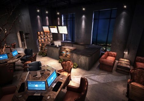 500平米现代工业风主题网咖装修案例