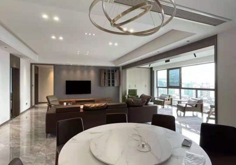 阳光城檀府146平复式现代轻奢风格装修案例