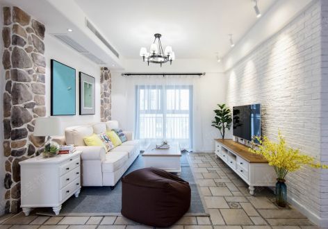 华润24城102平米美式风格三居室装修案例