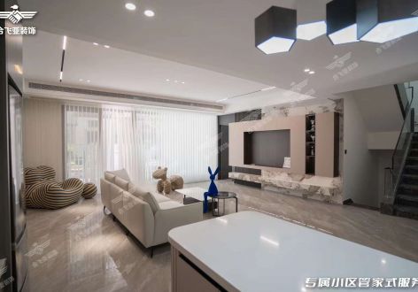 麓铭府370平轻奢风格装修案例