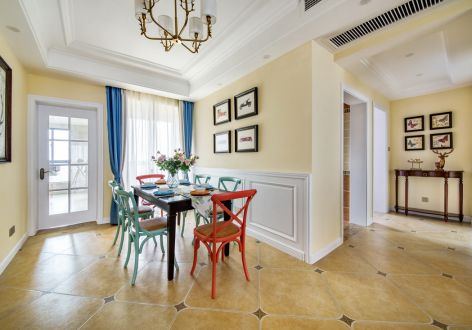 蓝光公园华府美式风格112平米四室两厅装修案例