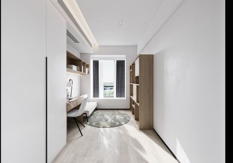 康田蔚蓝海d区105平简约风格装修案例