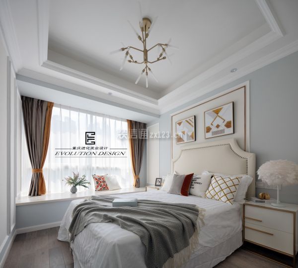 重庆进化美业装饰主卧装修效果图