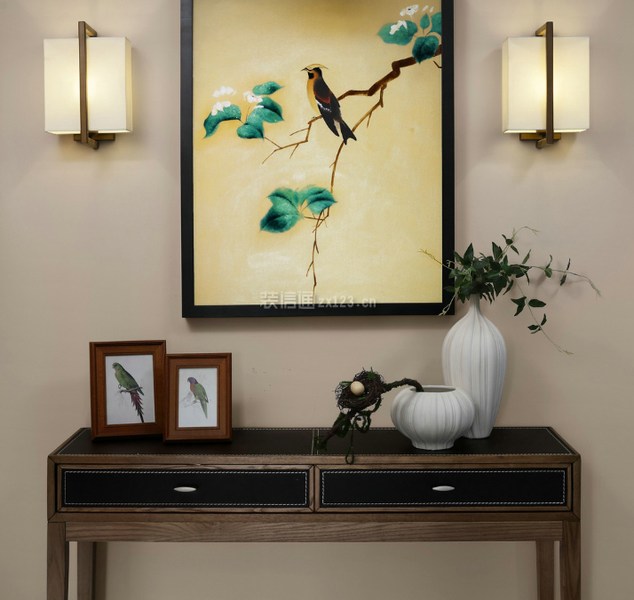 新中式风格过道设计 过道装修设计效果图