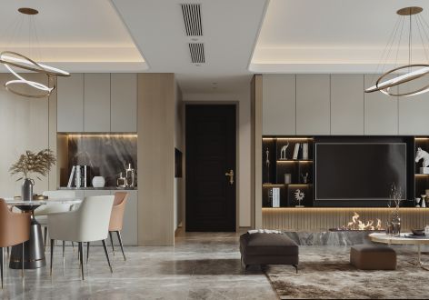 佳兆业樾伴山118平现代风格装修案例