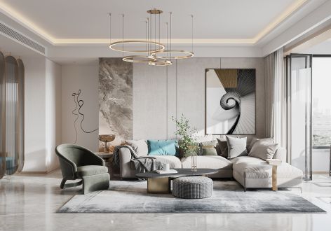 龙湖椿山129平轻奢风格装修案例