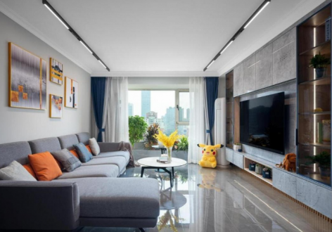 恒大金碧天下115平轻奢风格装修案例