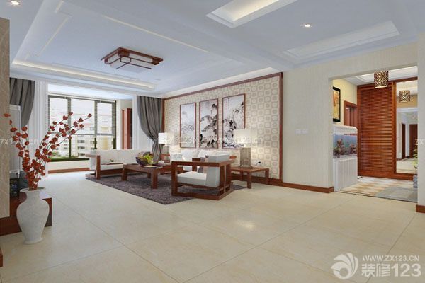 现代中式风格 123平方米的装修图片