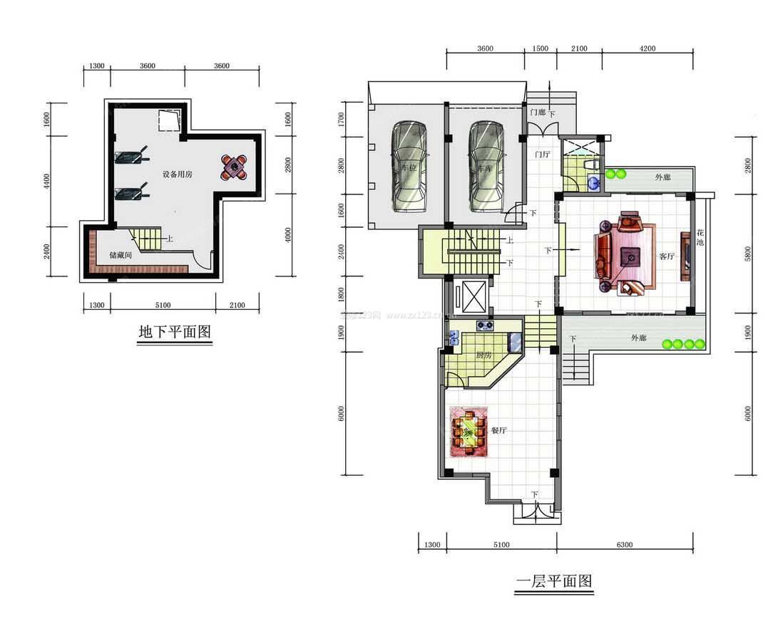 农村别墅户型图 独栋别墅户型图
