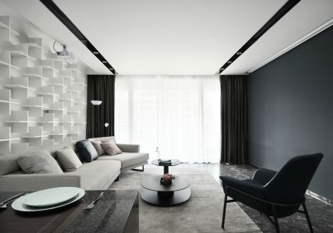 恒大中央广场142平现代风格装修案例